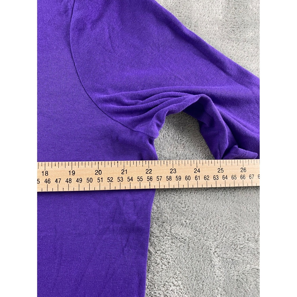 St. Johns Bay‎ Womens Purple Cotton Classic Boatneck Tee Elbow Sleeve XXLT Tall - Picture 5 of 8